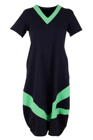 Peruzzi 190 Green Colour Block Triangles Dress