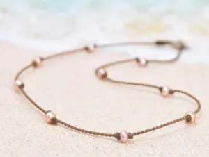 Princess Authentic Freshwater Blush Pearl Rope Necklace