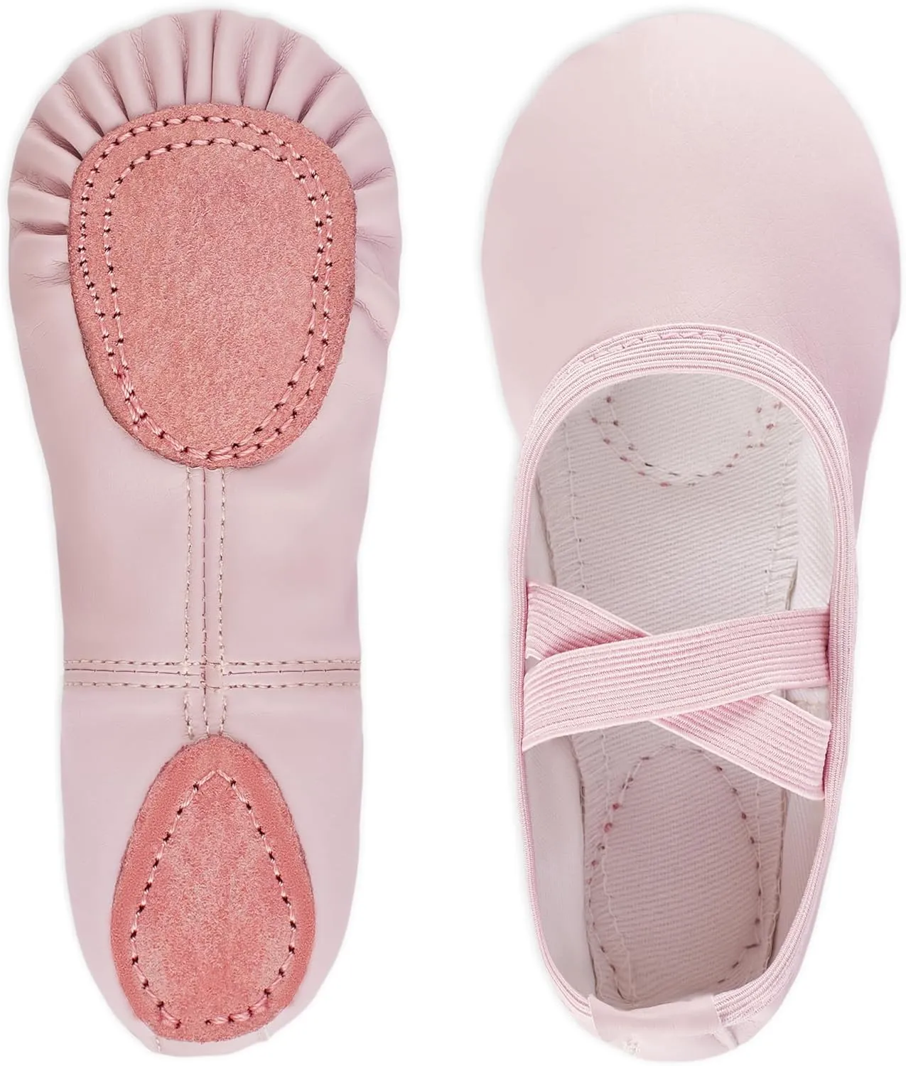 PU Ballet Shoes for Girls - Dance Practice Slippers for Girls, No-Tie Sole Yoga Shoes(Toddler/Little Kid/Big Kid)