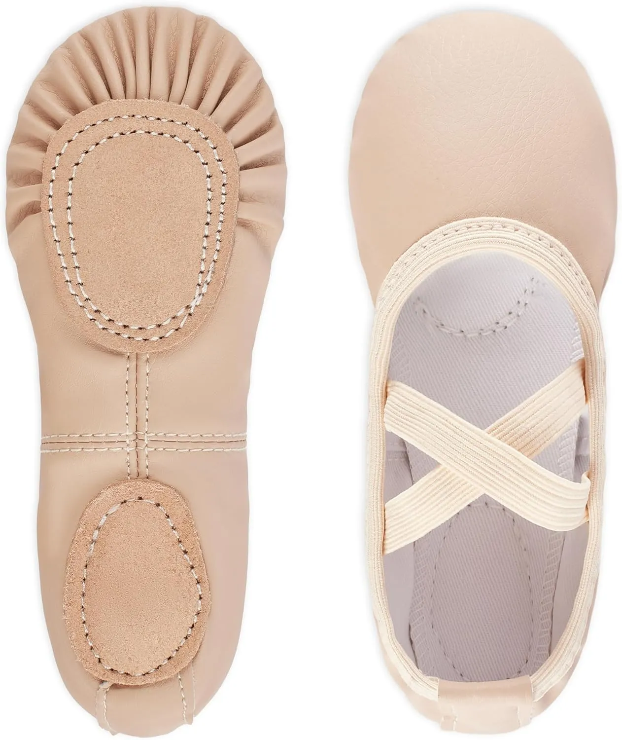 PU Ballet Shoes for Girls - Dance Practice Slippers for Girls, No-Tie Sole Yoga Shoes(Toddler/Little Kid/Big Kid)
