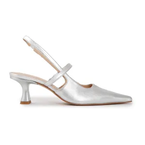 SLINGBACK SOFT SILVER NAHKA-AVOKKAAT