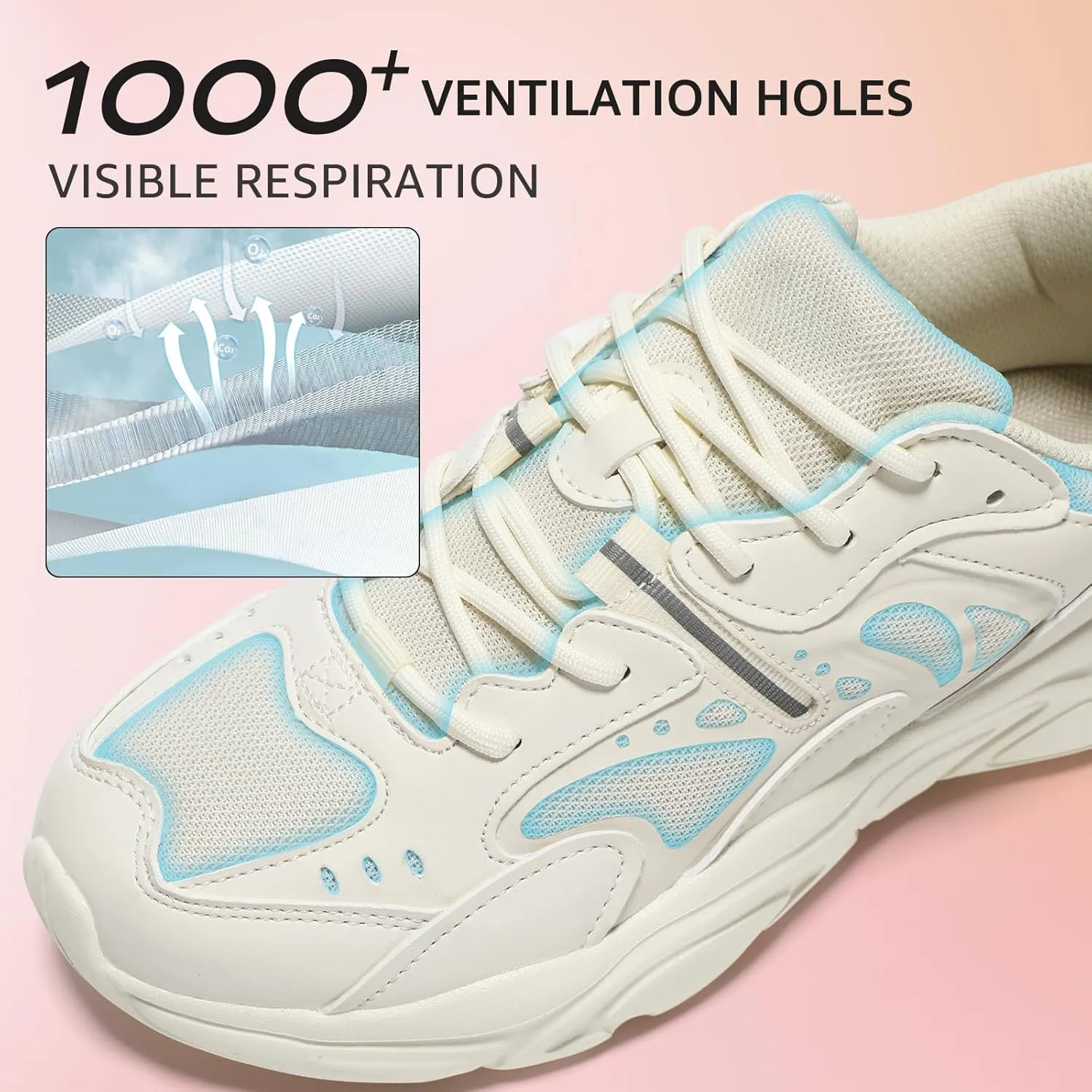 STQ Womens Chunky Sneakers Comfortable Walking Shoes with Arch Sopport