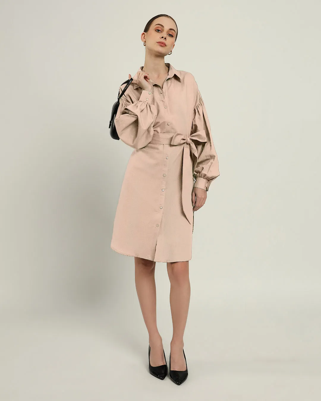 The Derby Daisy Bisque Linen Dress