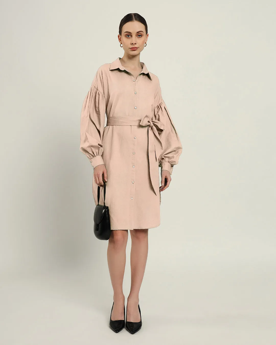 The Derby Daisy Bisque Linen Dress