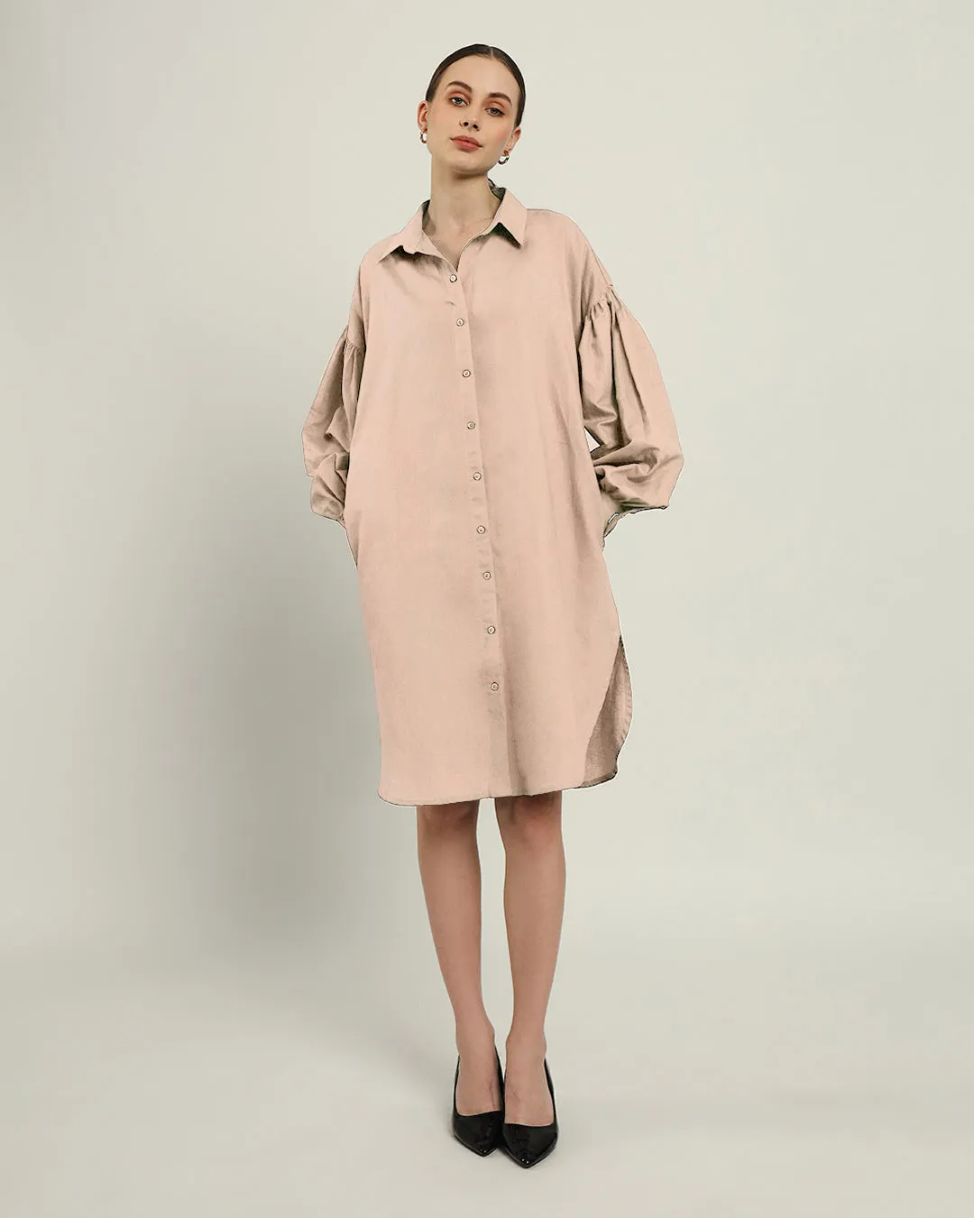 The Derby Daisy Bisque Linen Dress