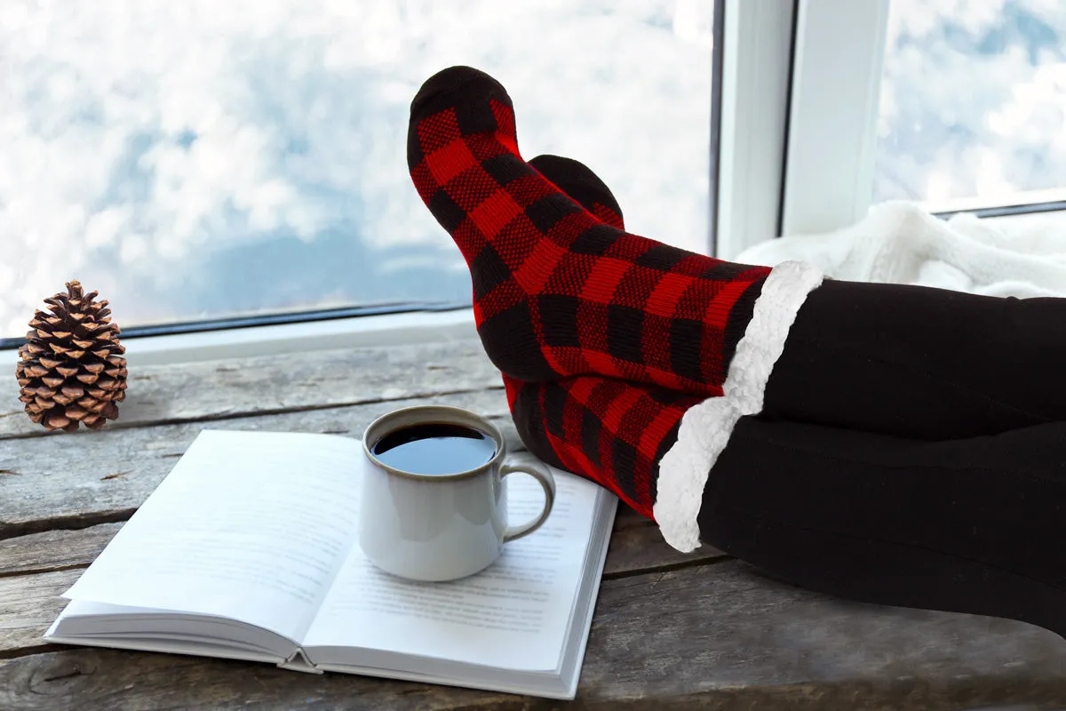 The Taylor Extra Plush Slipper Sock Buffalo Plaid