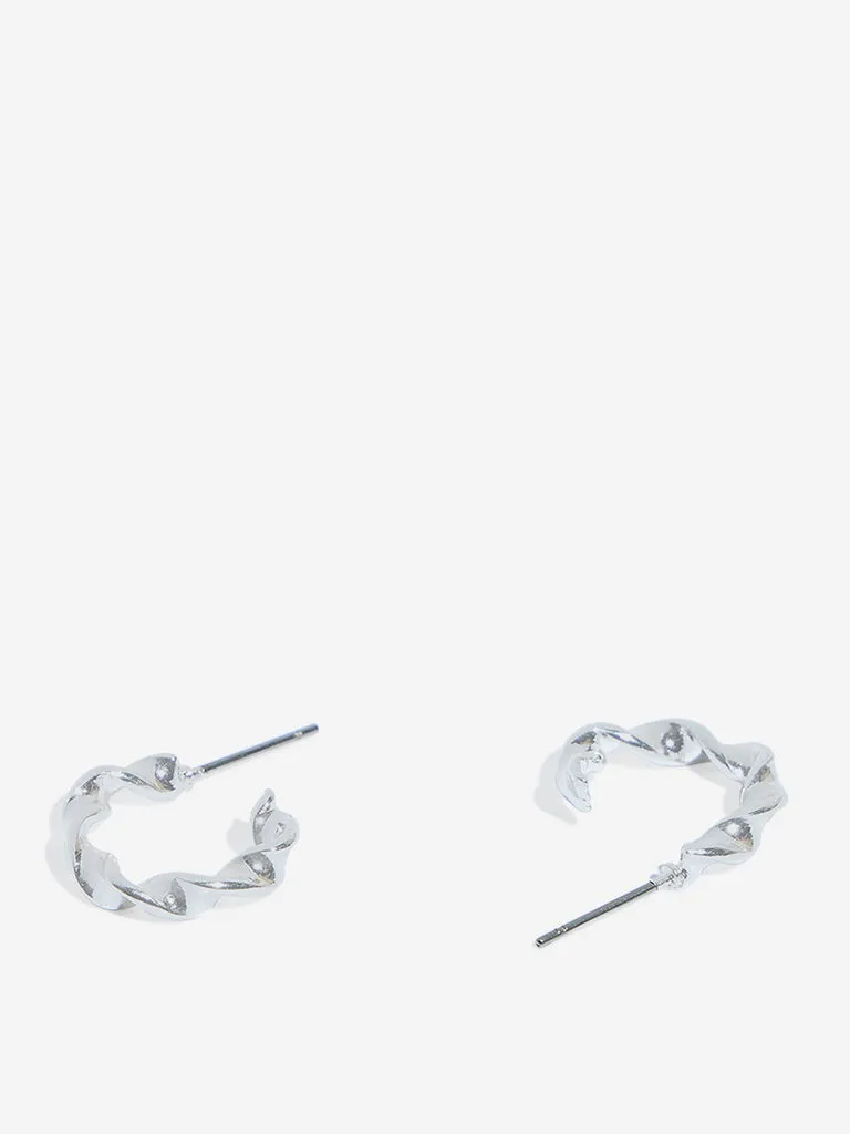 Westside Accessories Silver Trendy Embellished Earrings Set - Pack of 6