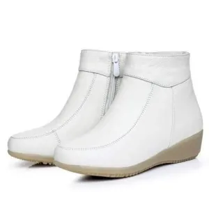 White Soft Sole Fur Lining Casual Boots